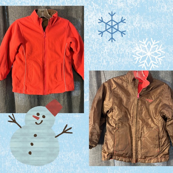 OshKosh B'gosh Other - OshKosh B'gosh Reversible Zipper Jacket Pink Brown Fleece Windbreaker (Girls 6x)